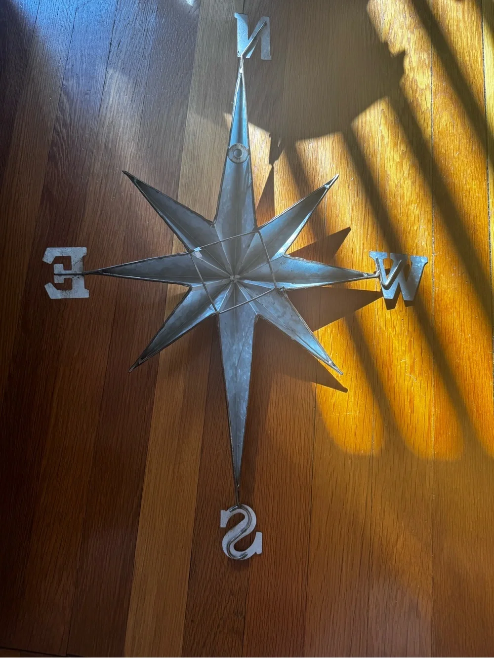 Metal Compass Wall Decor - Rustic Gray Star